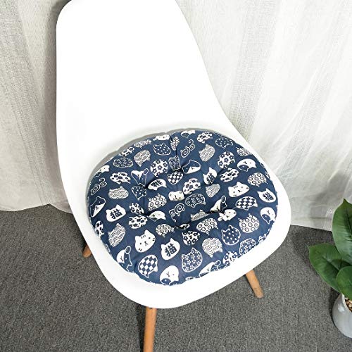 vctops Bohemian Soft Round Chair Pad Garden Patio Home Kitchen Office Seat Cushion BlueCat Diameter 16" - color: Blue Cat, style: Diameter 16 Inch