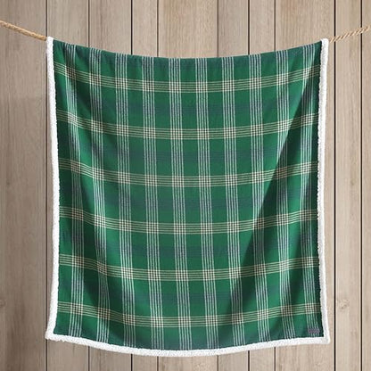 Eddie Bauer - Throw Blanket, Soft & Reversible Cotton Flannel Bedding, Throw Blanket for Couch or Bed (Union Bay Green, 50" x 60") - color: Union Bay Green
