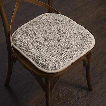 Sweet Home Collection Chair Cushion Memory Foam Pads Honeycomb Pattern Slip Non Skid Rubber Back Rounded Square 16" x 16" Seat Cover, 4 Pack, Broadway Chocolate/Cream - color: Broadway Chocolate/Cream, size: 4 Pack
