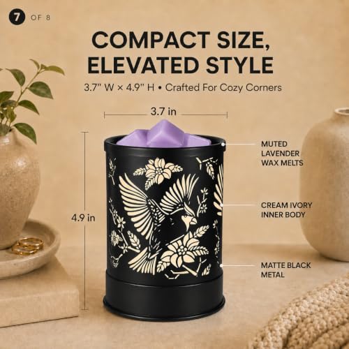 nawaza Wax Melts Warmer Scented Metal 2-in-1 Electric LED Burner Cardinal | Candle wax melter, home office decor, Christmas gift for women, grandma, mom, cardinal themed aroma decor - style: Red Bird