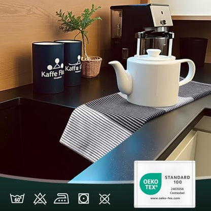 Homaxy Premium 100% Cotton Kitchen Towels 18"x28", 4 Pack, Black | Large Kitchen Hand Towels, Soft and Absorbent Tea Towel, Dish Towels with Hanging Loops - color: Black, size: 18 x 28 - 4 Pack