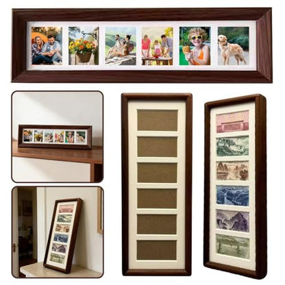 4x12 Wood Picture Frames, Long Rectangle Picture Frame for Wall,Mini Collage Pictures Frames for Wall and Tabletop Display,Graduate Gift Collage Frame - color: B