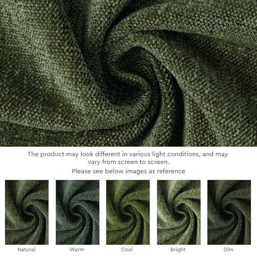 Encasa XO Table Runner 2 Seater, Soft Chenille 13"x36" | Moss green, Woven Rib Texture | Machine Washable | Colorfast & Shrink Resistant | Durable Polyester Yarns - color: Moss Green, size: 13x36 in