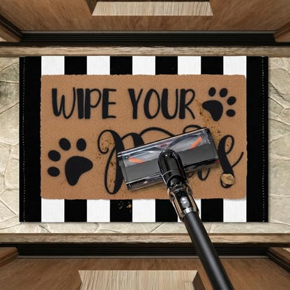 Arttown Welcome Front Coir Rug Door Mats Combo Set 17"x30"+24"x36" Wipe Your - color: Wipe Your Paws