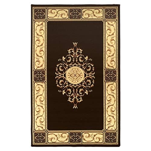 Superior Indoor Area Rug, Floral Medallion Design, 8'x10', Coffee Z | Attractive Rug with Jute Backing, Durable Beautiful Woven Design, Perfect for High Traffic Areas Hallway, Living, Dining Room - color: Coffee - Z, size: 8' x 10' (Rectangular)