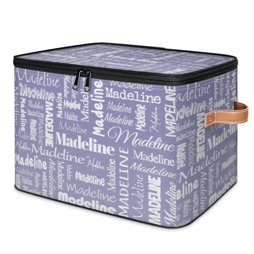 Custom Name Storage Basket, Personalized Keepsake Box, Haze Purple | Foldable Fabric Gradient Large Memory Bin with Handle Lid Lightweight Waterproof Dustproof, 14"L x 10.2"W x 10.4"H - color: Option 13
