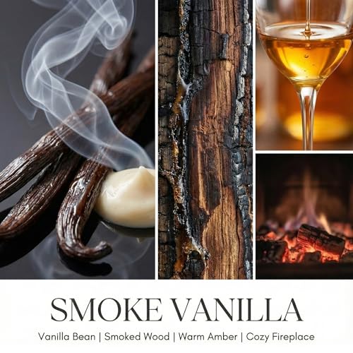 HomeLights Large jar Candle | 1-Wick Long-Lasting Scented Candles, 6.7oz Natural Soy Wax Candle for Home Scented, Industrial Chic Gifts for Women & Men, Smoke Vanilla - color: Smoke Vanilla