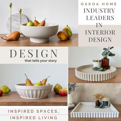 OAKOA Concrete Bowl - Cement Bowl for Coffee Table - Decorative Fruit Bowl | Key Bowl for Entryway Table - Organic Modern Home Decor - Purse Bowl - Stone Fruit Bowl - Centerpiece Bowl