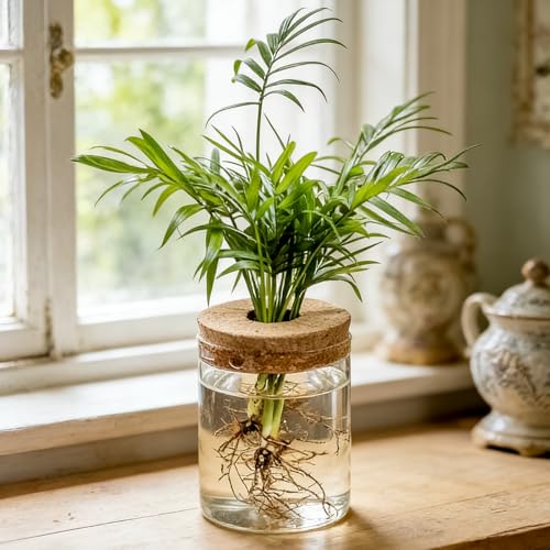 Glass Plant Propagation Stations for Plants – Set of 4 | Hydroponic Pots for Flower Arrangements,Plant Cuttings,Home & Office Decor–Desktop Vases for Living Room,Bedroom