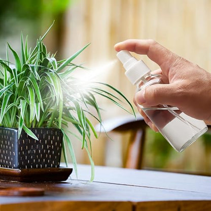 Clear Glass Spray Bottles 4 oz, Small, Fine Mist, 4 Pack | For Essential Oils, Facial Care, Hair Care, Perfumes, Plants, Room Sprays, Travel, Cleaning Solutions