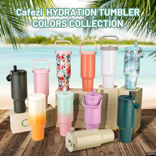 40 oz Insulated Tumbler with Top Handle and Flip Straw | Vacuum Insulated Stainless Steel Cup with Leak-Proof Lid, Sweat-Free, Fits Cup Holder, Keeps Ice Cold up to 30 Hours - color: Atrovirens, size: 40 Ounces