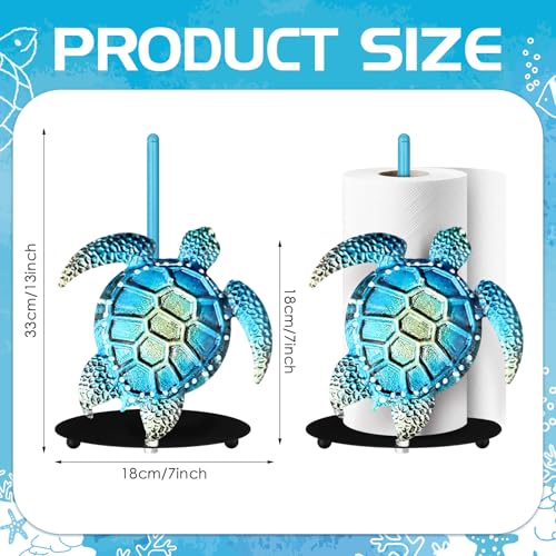 Sea Turtle Paper Towel Holder Beach Coastal Paper Towel Holder Large Decorative Tissue Stand Kitchen Decor Accessories for Home Party Bathroom Countertop Dining Table - style: Sea Turtle