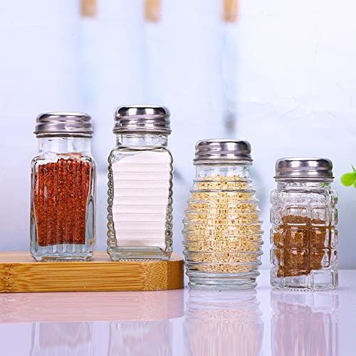 1st Choice Salt and Pepper Shakers with Stainless Tops Set of 2 (Striped rectangular Shakers) - style: Striped rectangular Shakers
