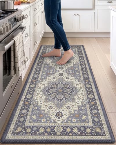 DEXI Kitchen Floor Mats Cushioned Anti Fatigue Runner Rug 23x59 Dark Grey | Soft Comfort Memory Foam, Easy Care, Waterproof, Standing Padded for Front Sink Laundry Office Farmhouse - color: Dark Grey, size: 59"L x 23"W x 0.4"Th