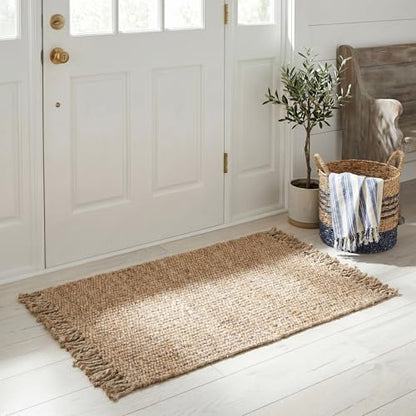 SAFAVIEH Natural Fiber Collection Accent Rug - 2'6" x 4', Grey, Handmade Boho Fringe Woven Jute, Ideal for High Traffic Areas in Entryway, Living Room, Bedroom (NF368C) - color: Grey, size: 2'6" x 4' (Rectangular)