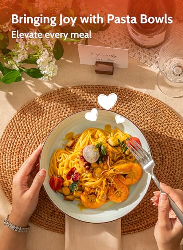 Sweese 6-Pack Ceramic Pasta Bowls, Multicolor Extra Large 30.0 Fl Oz, High-Grade Durable Professional Quality - color: Multicolor
