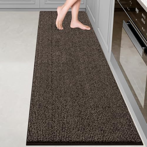 Kitchen Runner Rug 24" x 82", for Floor, Hallway, (Roll Packing) | Non Slip, Machine Washable, Absorbent, Quick Drying, for Entryway, Bedroom, Bathroom, Door - color: Brown, size: 24" X 82" (runner)