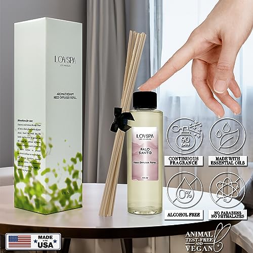 Palo Santo Diffuser Oil - Luxury Essential Oils for Diffuser Refill & Air Freshener Room Spray - Long-Lasting & Natural Home Fragrance, Scented Oil for Diffusers, USA Made, 4oz