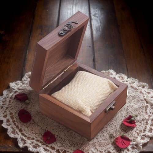 Walnut Wood Box for Crafts, Jewelry Box and watch box Wooden Keepsake Box Gift (Walnut) - color: Walnut
