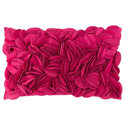 KINGROSE 3D Flower Cushion Cover Home Decorative Throw Pillow Cover Rectangular Pillowcase Sham for Couch Bed Living Room Sofa 12 x 20 Inches Velvet Rose Red | Rectangular Pillowcase, Home Decorative Throw Pillow Cover, For Couch Bed Living Room Sofa Summ