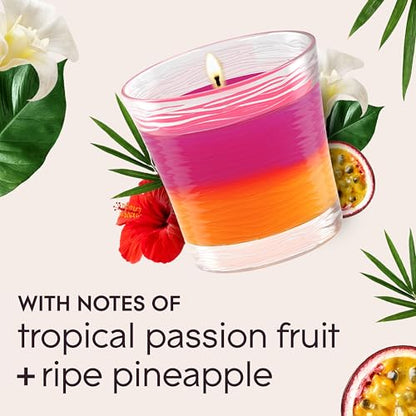 Glade 1-Wick 2in1 Scented Candle Jar, Hawaiian Breeze & Vanilla Passion Fruit, Air Freshener Infused with Essential Oils, 4.08 Oz, 3 Count