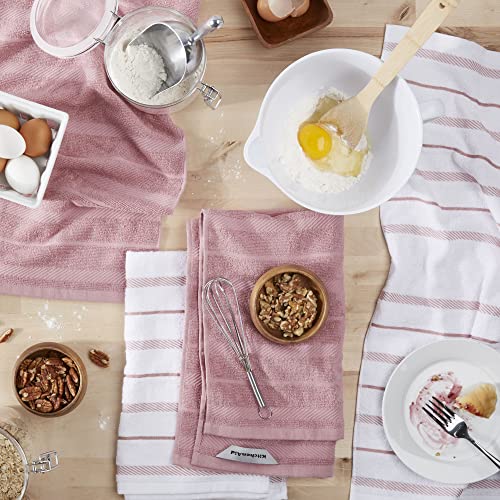 KitchenAid Albany Kitchen Towel 4-Pack Set, Dried Rose/White, 16"x26", (Pack of 2) - color: Dried Rose, size: 16"x26" (Pack of 2)