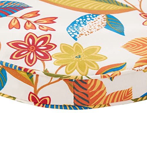 Greendale Home Fashions Outdoor 18-inch Round Reversible Seat Cushion, 2-Pack, Foliage 2 Count - color: Esprit Floral