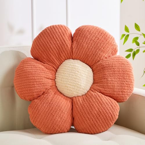 XIAIJIA Flower Pillow,Daisy Throw Pillows, Flower Cushion, Orange,19.6Inch | Decorative pillows, cute flower shaped pillow, flower pillows for bed, floral cushions, decor for bedroom, couch, sofa - color: Orange, size: 19.6 Inch