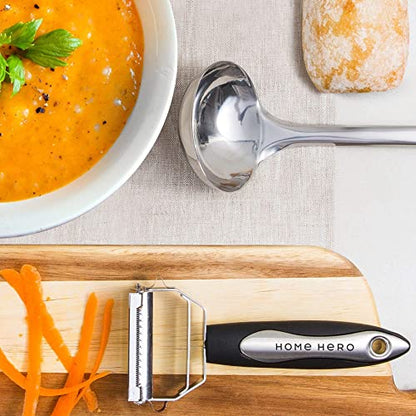 Home Hero Stainless Steel Kitchen Utensils Set - Heat-Resistant Silicone & Nonstick Tools - Durable Stainless Steel Kitchen Gadgets - Complete Kit Measuring Cups & Spoons - 41-Piece Set | Heat-Resistant Stainless Steel Kitchen Utensil Set - Measuring Cups