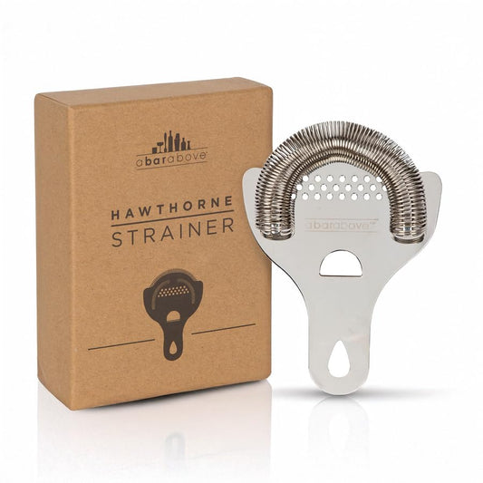 A Bar Above Hawthorne Strainer, Stainless Steel, High Density Spring | Mirrored Finish Drink Filter Tool, For Boston Shakers and Mixing Glasses, Cocktail Bar Accessory, Home Bar Use, Bar Essential - color: Stainless Steel, size: 1 Strainer