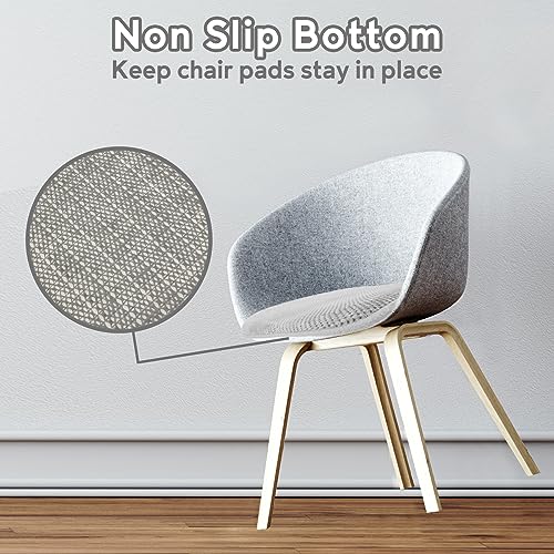 Kitchen Chair Cushions for Dining Chairs Thin Non Slip Chair Pads | Silver Grey 17x15 U Shaped Washable Soft Thick Memory Foam Large Office Metal Wooden Outdoor Patio Chair Cushions - color: Silver Grey