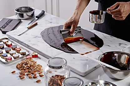 JEmarble Pastry Board 8x12 inch with Non-Slip Rubber Feets for Stability Perfect for Keep the Dough Cool and Chocolate Tempering(Premium Quality) White - size: 12"L x 8"W (Board Only)
