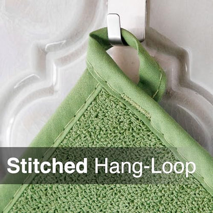 RITZ Terry Potholder & Hot Pad: Unparalleled Heat Resistant, Durable 100% Cotton – Ergonomically Designed for Optimal Grip – Easy-Care Machine Washable – 2-Pack, Cactus - color: Cactus Green, size: 2-Pack
