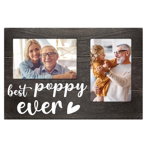 Father's Day Poppy Gifts, Poppy Gifts 3D Photo Frame Hold 4x6 Inches Two Photos, Birthday Gift for Him from Grandkids, Who Wants Nothing - color: poppy