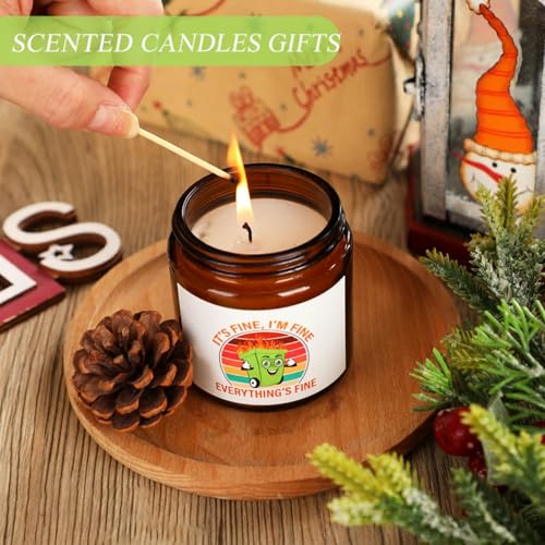 4 Pcs Funny Scented Candles for Women Men Dumpster Fire Desk Accessories Funny 3.5 oz 4 Fragrances Candles Gifts for Coworkers Friends Birthday Christmas Party Favors Employee Appreciation Gifts