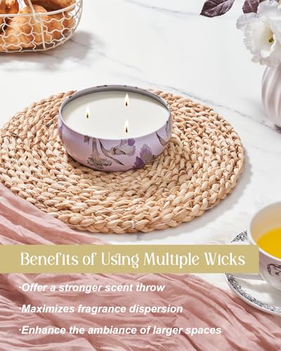 M&SENSE Citrus Berry Scented Candles 12 oz, Large 3 Wick Soy Tin Candle, Over 40 Hour Burning Time, 100% Natural Vegan Wax Relaxing Aromatherapy Aesthetic Candle Gift for Women Men - color: Citrus Berry