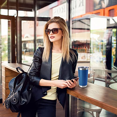 HASLE OUTFITTERS 20oz Tumblers Stainless Steel Mugs with Lid Double Wall Vacuum Insulated Coffee Cups for Cold & Hot Drinks (20oz-Dark Blue, 12 Pack) - color: Dark Blue-A, size: 12 Count (Pack of 1)