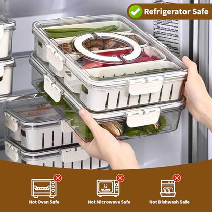 Snackle Box Container,2 Pack Divided Clear Snack Box Serving Tray with Lid and Handle,Charcuterie Board with Lid, Snack Organizer for Beach Picnic, Refrigerator Fresh, Party, Holidays and Travel - color: 8 Compartments+4 Compartments