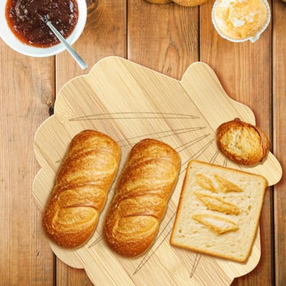 WEBEEDY Shell Shape Wood Cutting Board for Kitchen Decorative Serving Platters Chopping and Serving Charcuterie Board for Meat Fruit Birthday Housewarming Decor Gift, 13.4x12.6x0.6 inch/34x32x1.5 cm