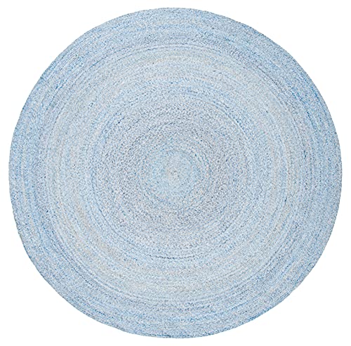 SAFAVIEH Cape Cod Collection Area Rug - 5' Round, Blue, Handmade Braided, Ideal for High Traffic Areas in Living Room, Bedroom (CAP224M) - color: Blue, size: 5' (Round)