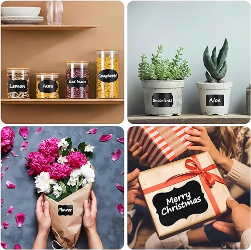 244pcs Chalkboard Labels with 2 Chalk Marker Removable Labels | Erasable Reusable labels for Jars, Craft Rooms,Storage, Pantry Containers and Storage Bin Organize Your Home Kitchen