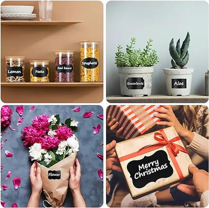 244pcs Chalkboard Labels with 2 Chalk Marker Removable Labels | Erasable Reusable labels for Jars, Craft Rooms,Storage, Pantry Containers and Storage Bin Organize Your Home Kitchen