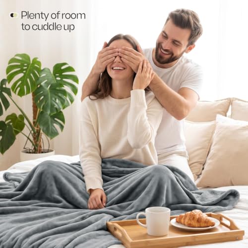 Utopia Bedding Cool Grey Fleece Blanket Twin Size Lightweight Fuzzy Soft Anti-Static Microfiber Dorm Bed Blanket (90x66 Inch) - color: Cool Grey, size: Twin (90x66 Inch)