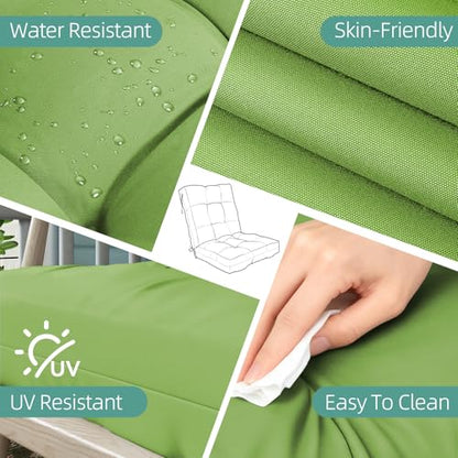 Outdoor Chair Cushions 42x21x4 Inch Set of 2, Olive | Patio Cushions for Dining Rocking Chairs, High Back Soft Seat Pad with Ties, Waterproof Fade Resistant, Indoor Outside Use - color: Olive