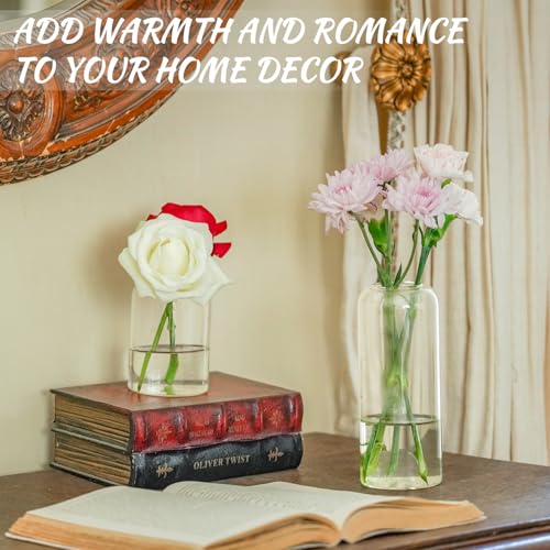 Glass Bud Vases Set of 24 - Clear Flower Vases for Centerpieces, Small Glass Vase Modern Bud Vase for Wedding Party Dining Table Centerpieces, Living Room Decorative, Home Decor - size: 24 Pcs