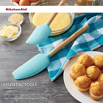 KitchenAid Bamboo Spatula Set, 2-Piece, Aqua Sky - color: Aqua Sky