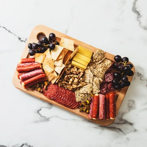 John Boos Prestige Series Rectangular Wooden Maple Cutting Board 18”x12” – 1.25” Thick, 8-lb Reversible Butcher Block with Juice Groove, Edge-Grain & Finger Grip Hole – Made in the USA - size: 18"L x 12"W