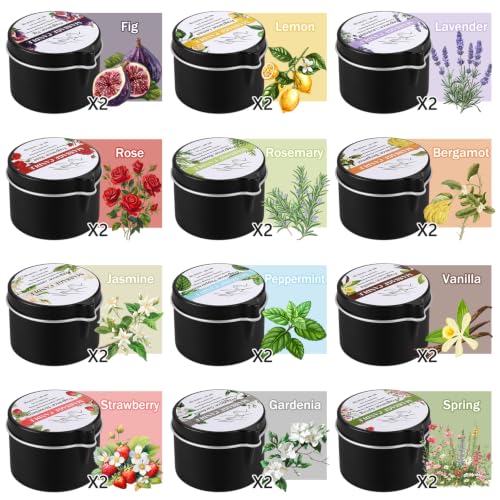 24 Pcs Natural Soy Massage Oil Candles, 1oz Low-Temp Moisturizing Body Wax | Multiple fragrance options available, suitable for skincare and aromatherapy, spa relaxation gift set - color: 24 PACK-massage candle