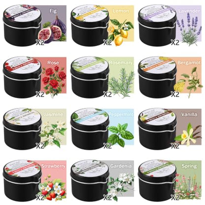 24 Pcs Natural Soy Massage Oil Candles, 1oz Low-Temp Moisturizing Body Wax | Multiple fragrance options available, suitable for skincare and aromatherapy, spa relaxation gift set - color: 24 PACK-massage candle