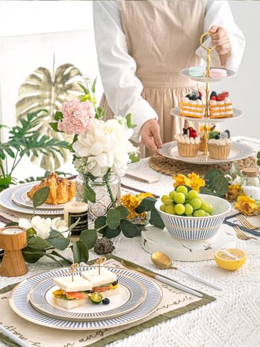 CwlwGO-3 Piece Bone China Modern Round Dishes Sets,Dinnerware dishset for Kitchen, Dinner Plate, Dessert Plate,Soup Bowl, Not suitable for Microwave. - size: 10.1
